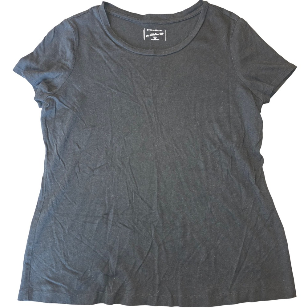 Studio Works THE STUDIO TEE Petite Medium Black Tshirt